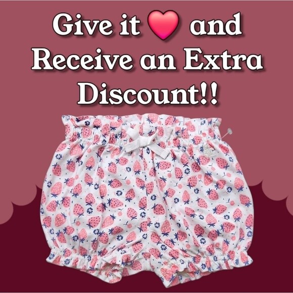 Baby Gap Pull-on Shorts Pink and White 100% Organic Cotton Size 6 - 12 Months - Picture 9 of 9